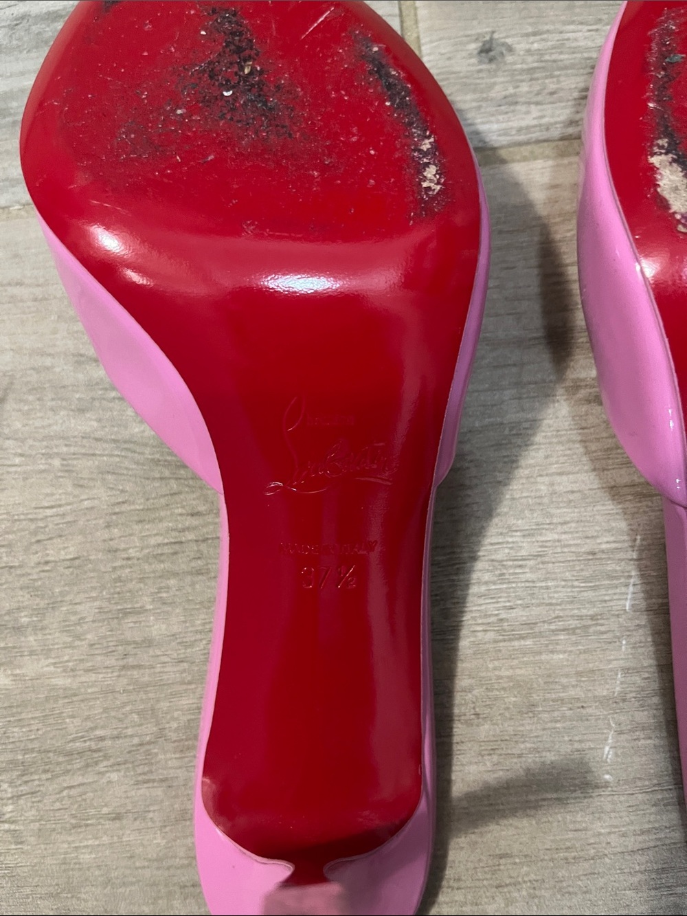 Christian Louboutin Pink Patent Open-Toe Mules Me Dolly - Picture 6 of 12